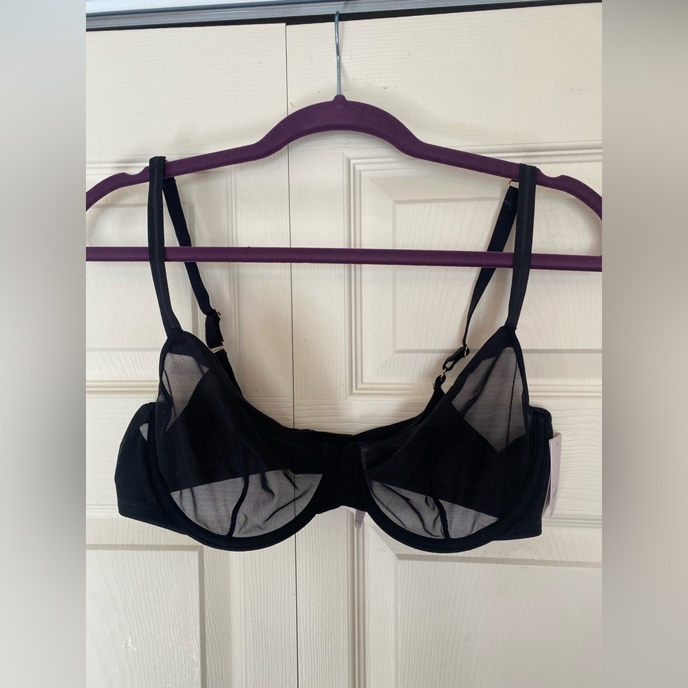Sheer underwire bra